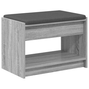 vidaXL Gangbenk Gr&aring; Sonoma 63 x 38 x 45 cm Konstruert treverk og stoff