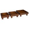 vidaXL Planteholder 3 stk. Brun 35 x 35 x 12 cm Mahogni Tre