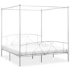vidaXL Himmelsengeramme hvit metall 180x200 cm