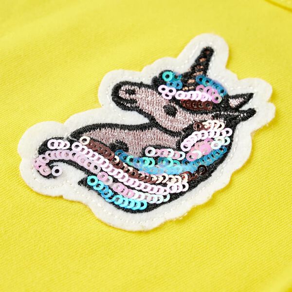 T-skjorte for barn knallgul 128