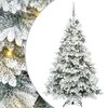 vidaXL Kunstig juletre med 300 LED med stativ Hvit 180 cm PE og PVC