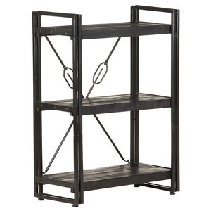 vidaXL Bokhylle 3 etasjer svart 60x30x80 cm heltre mango
