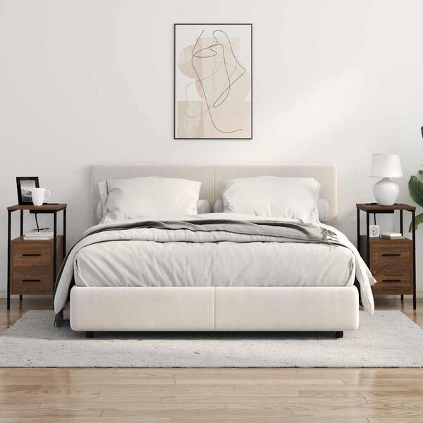 vidaXL Nattbordskap 2 pcs Brun Eik 30 x 48 x 61 cm Konstruert tre