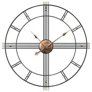 vidaXL Veggklokke svart &Oslash;60 cm jern