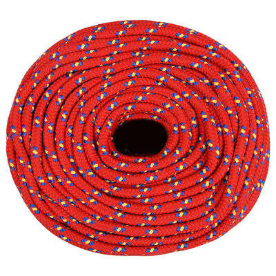 vidaXL Båttau rød 10 mm 500 m polypropylen