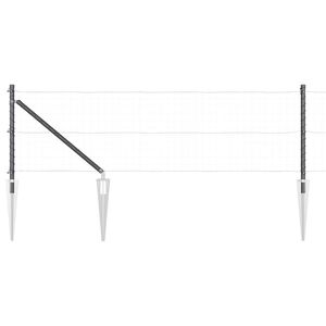 vidaXL Gjerdepunkter 7 pcs Grå Ø32mm 120 cm Galvanisert stål