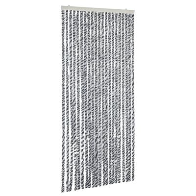 vidaXL Fluegardin grå og svart og hvit 56x185 cm chenille