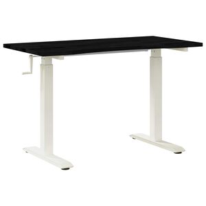 vidaXL Skrivebord Hvit og m&oslash;rkebrunt 120 x 60 cm Massivt Eiketre