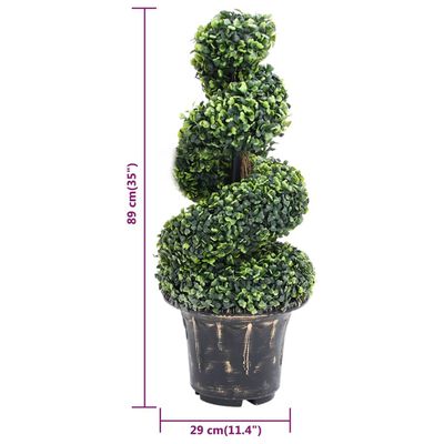 vidaXL Kunstig buksbomplante med potte 89 cm grønn