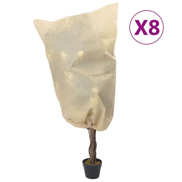 vidaXL Plantefleecetrekk med snor 8 stk 70 g/m&sup2; 0,8x1 m
