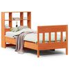 vidaXL Sengeramme uten madrass voksbrun 75x190 cm heltre furu