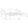 vidaXL Uttrekkbar ramme til sovesofa hvit metall 90x200 cm