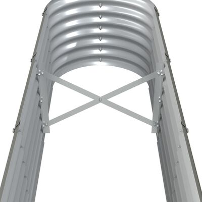 vidaXL Høybed pulverlakkert stål 332x40x36 cm grå