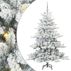 vidaXL Kunstig sammensatt juletre med 150 LED Hvit 150 cm PVC og st&aring;l