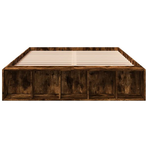 vidaXL Sengeramme r&oslash;kt eik 120x200 cm konstruert tre