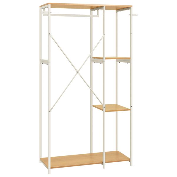 vidaXL Garderobe hvit og eik 90x40x167 cm metall og sponplate