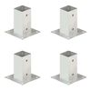 vidaXL Stolpeankere 4 stk galvanisert metall 71 mm