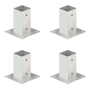 vidaXL Stolpeankere 4 stk galvanisert metall 71 mm