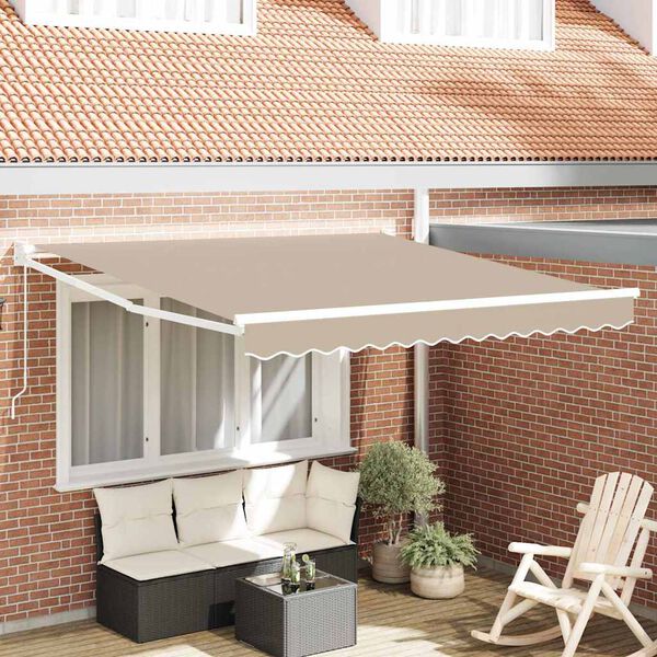vidaXL Innvendbar Markise Beige 350 x 250 cm Polyester og aluminium