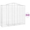 vidaXL Gabionkurver buede 10 stk 200x50x160/180 cm galvanisert jern