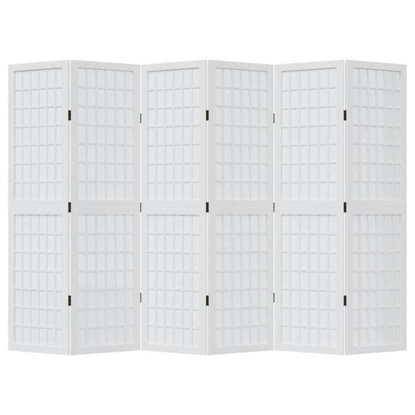 vidaXL Romdeler 6 paneler hvit heltre keisertre