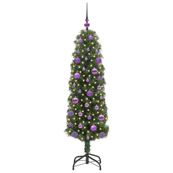 vidaXL Kunstig juletre med 150 LED gr&oslash;nn 150 cm PVC og st&aring;l og plast