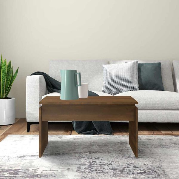 vidaXL Salongbord brun eik 68x50x38 cm konstruert tre