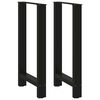 vidaXL Barbordben svart 2 stk 50x(90-91) cm st&aring;l