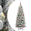 vidaXL Kunstig juletre med 150 LED Hvit 150 cm PVC, plast, st&aring;l og PE