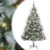 vidaXL Kunstig juletre Gr&oslash;nn og hvit 210 cm PVC og Metall og Plast