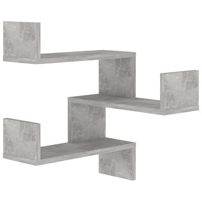 vidaXL Veggmontert hjørnehylle betonggrå 40x40x50 cm sponplate