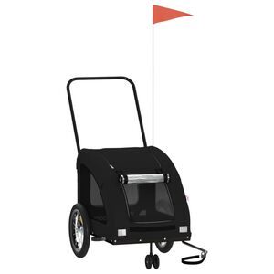 vidaXL Kjæledyrsykkelhenger svart oxfordstoff og jern