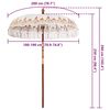 vidaXL Balinesisk Parasol Krem 185 x 185 x 260 cm