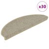 vidaXL Selvklebende trappematter sisal 30 stk 65x21x4 cm lysegr&oslash;nn