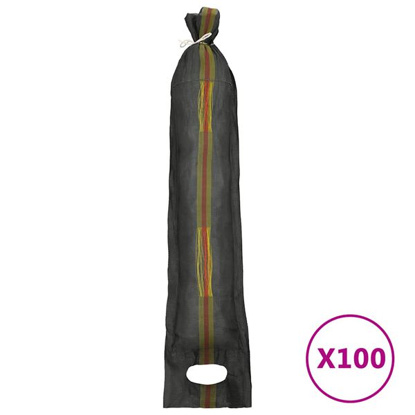 vidaXL Sandsekker 100 stk m&oslash;rkegr&oslash;nn 103x25 cm HDPE