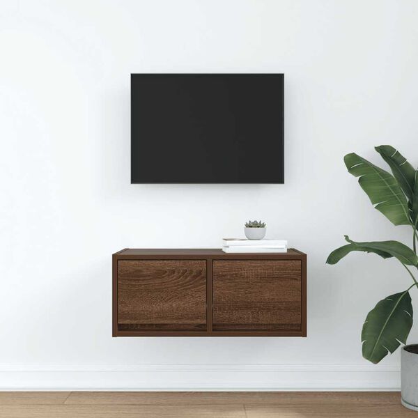 vidaXL TV-benk brun eik 60x31x25,5 cm konstruert tre