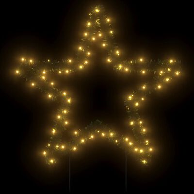 vidaXL Julelysdekorasjon med pigger stjerne 80 LEDs 60 cm