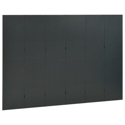 vidaXL Romdeler 6 paneler 2 stk antrasitt 240x180 cm stål