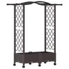 vidaXL Hevet Bed med Trellis og Tak Brun 124 x 40 x 129 cm PP