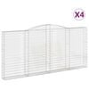 vidaXL Gabionkurver buede 4 stk 400x30x180/200 cm galvanisert jern
