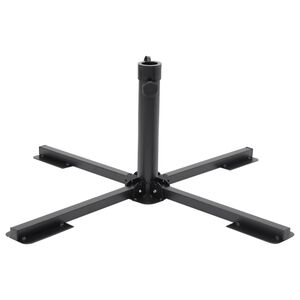 vidaXL Parasollfot sammenleggbar for &Oslash;38/48 mm stang blank svart st&aring;l
