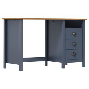 vidaXL Skrivebord Hill med 3 skuffer gr&aring; 120x50x74cm heltre furu