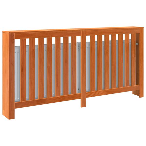 vidaXL Radiatordeksel voksbrun 169x19x84 cm heltre furu