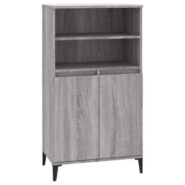 vidaXL Highboard gr&aring; sonoma 60x36x110 cm konstruert tre