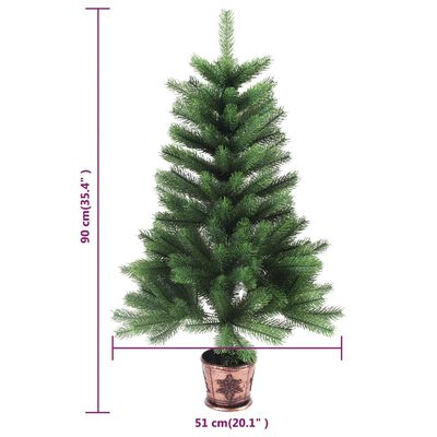 vidaXL Forhåndsbelyst kunstig juletre 90 cm grønn
