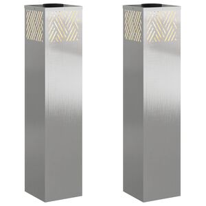 vidaXL Solenergi LED stibelys 2 stk. Varmhvit 18 x 18 x 80 cm