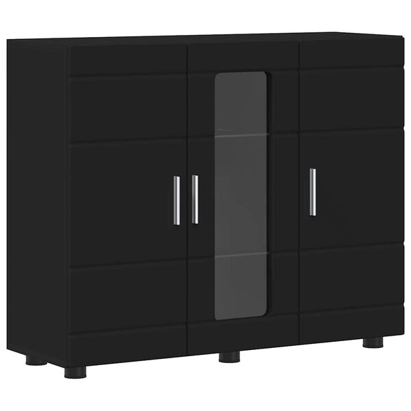 vidaXL Serviesskap med hylle Svart 55,5 x 29 x 100 cm Konstruert tre