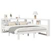 vidaXL Seng med bokhylle uten madrass hvit 140x200 cm heltre furu