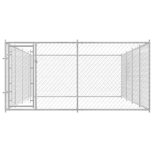 vidaXL Utendørs hundegård 7,6x3,8x1,9 m
