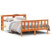vidaXL Sengeramme med hodegavl voksbrun 150x200 cm heltre furu